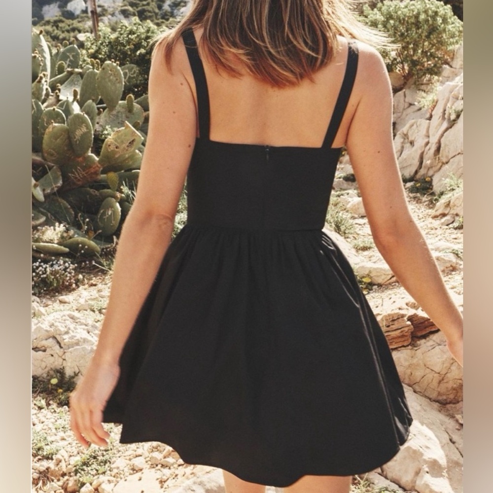 ZARA Voluminous Skirt Mini Dress Black - Picture 2 of 9